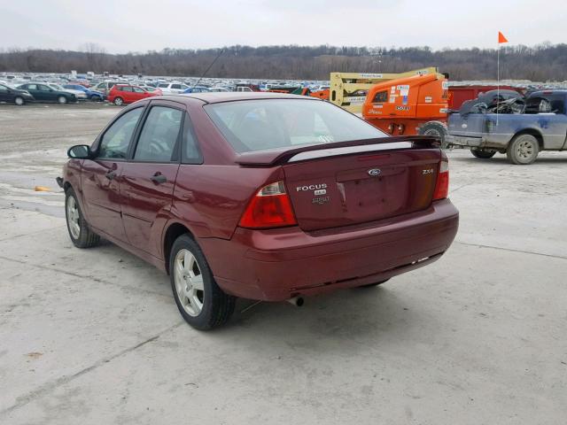 1FAHP34N36W218144 - 2006 FORD FOCUS ZX4 RED photo 3