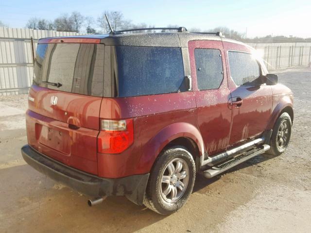 5J6YH28707L006229 - 2007 HONDA ELEMENT EX MAROON photo 4