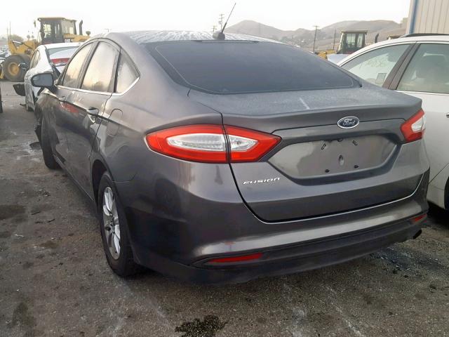 3FA6P0G70FR195203 - 2015 FORD FUSION S GRAY photo 3