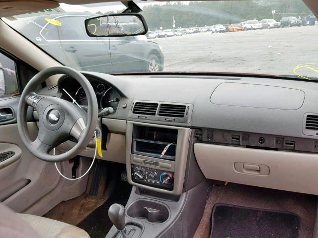 1G1AL15F377121758 - 2007 CHEVROLET COBALT LT RED photo 9