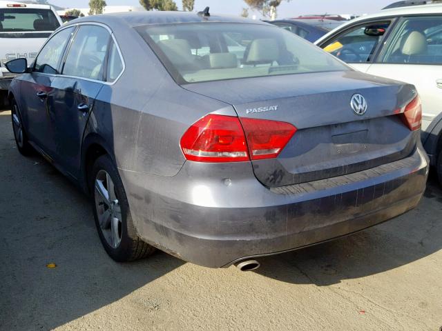 1VWBP7A3XCC107160 - 2012 VOLKSWAGEN PASSAT SE GRAY photo 3