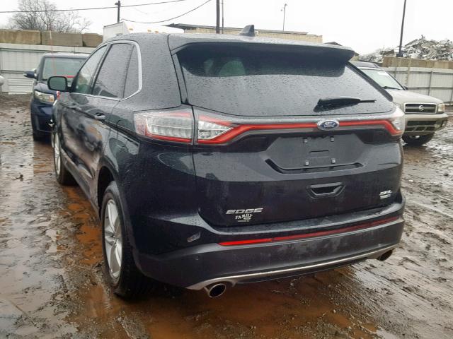 2FMPK4J90HBB71088 - 2017 FORD EDGE SEL BLACK photo 3