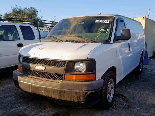 1GCSGAFX5E1110719 - 2014 CHEVROLET EXPRESS G1 WHITE photo 2