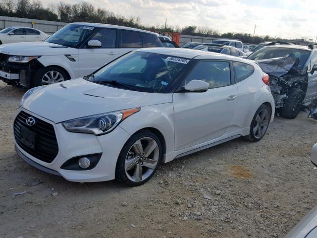 KMHTC6AE3DU162510 - 2013 HYUNDAI VELOSTER T WHITE photo 2