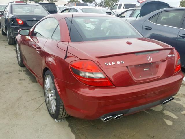 WDBWK73F76F104826 - 2006 MERCEDES-BENZ SLK 55 AMG RED photo 3