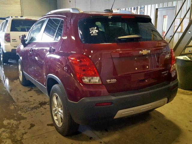 3GNCJPSB7GL218846 - 2016 CHEVROLET TRAX 1LT MAROON photo 3