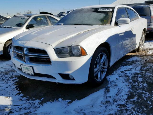 2C3CDXJG8EH166411 - 2014 DODGE CHARGER SX WHITE photo 2