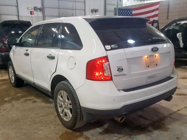 2FMDK3GC0BBA46955 - 2011 FORD EDGE SE WHITE photo 3