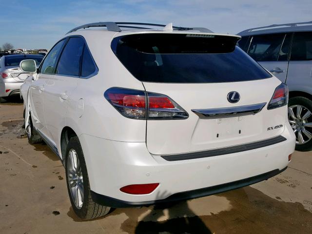 2T2BC1BA4FC001805 - 2015 LEXUS RX 450H WHITE photo 3