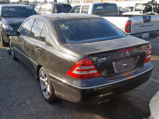 WDBRF52H57A950895 - 2007 MERCEDES-BENZ C 230 BLACK photo 3