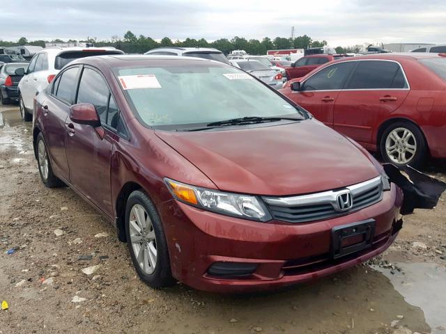 2HGFB2F8XCH514906 - 2012 HONDA CIVIC EX MAROON photo 1