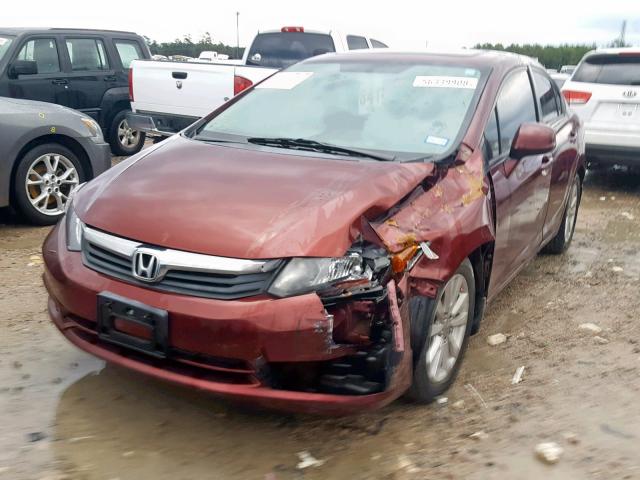 2HGFB2F8XCH514906 - 2012 HONDA CIVIC EX MAROON photo 2