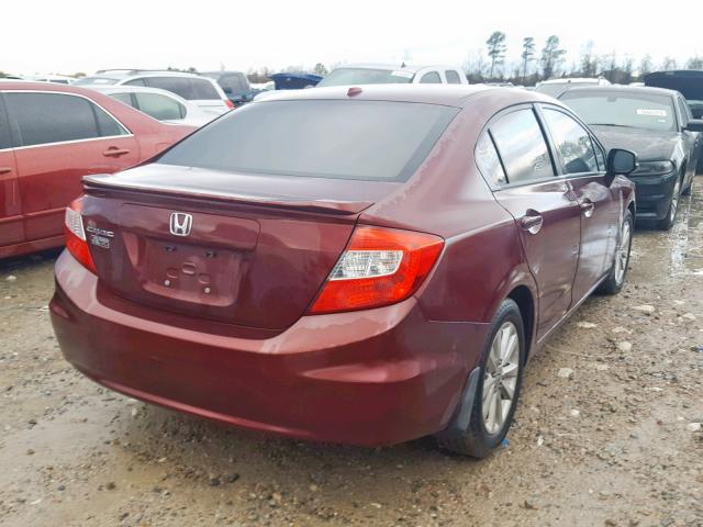 2HGFB2F8XCH514906 - 2012 HONDA CIVIC EX MAROON photo 4