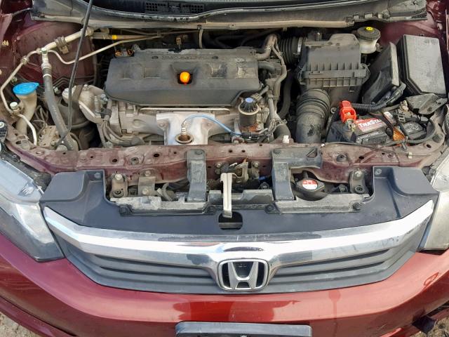 2HGFB2F8XCH514906 - 2012 HONDA CIVIC EX MAROON photo 7