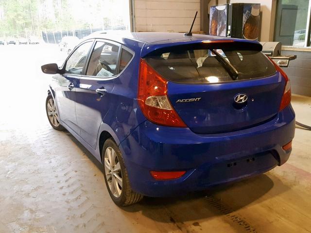 KMHCU5AE8CU017615 - 2012 HYUNDAI ACCENT GLS BLUE photo 3