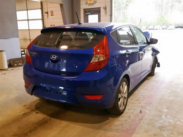 KMHCU5AE8CU017615 - 2012 HYUNDAI ACCENT GLS BLUE photo 4