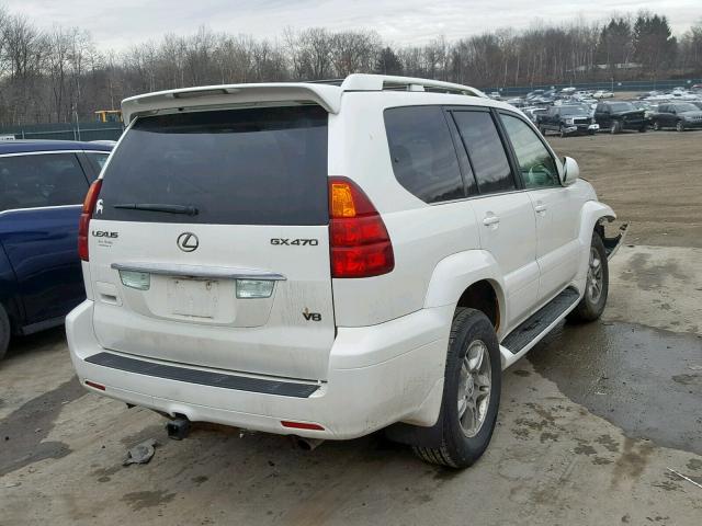 JTJBT20X640044922 - 2004 LEXUS GX 470 WHITE photo 4