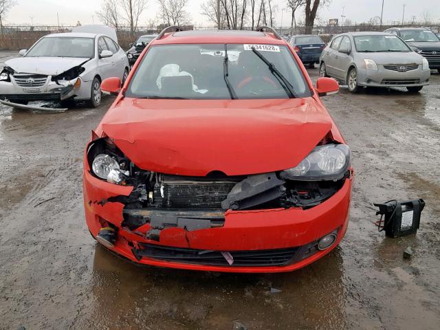 3VWPL7AJ7EM624305 - 2014 VOLKSWAGEN JETTA TDI RED photo 9