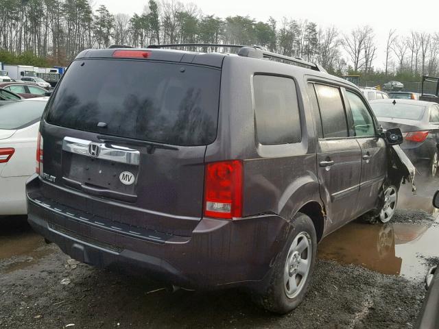 5FNYF3H25EB012114 - 2014 HONDA PILOT LX BROWN photo 4