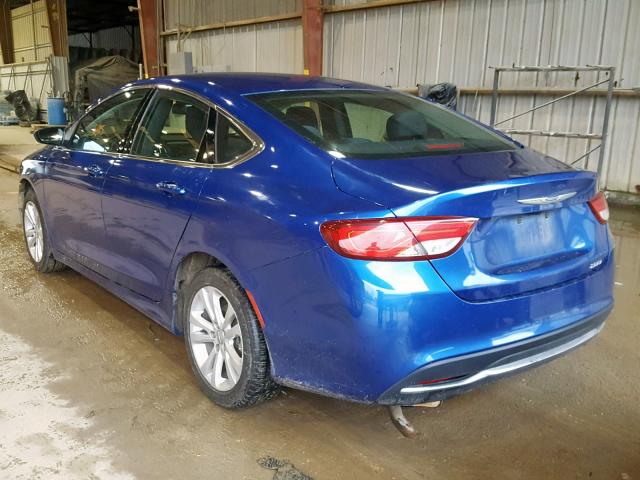 1C3CCCAB2FN699623 - 2015 CHRYSLER 200 LIMITE BLUE photo 3