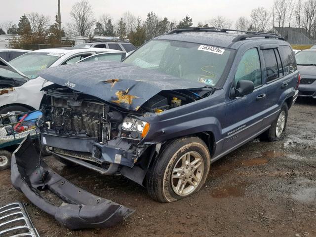 1J4GW48S94C244349 - 2004 JEEP GRAND CHER BLUE photo 2