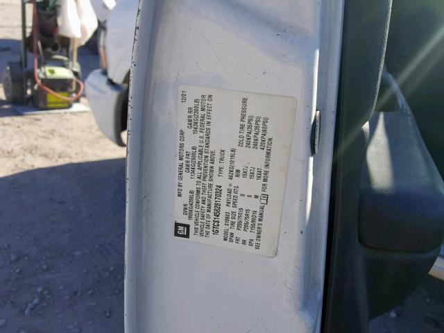 1GTCS145828170324 - 2002 GMC SONOMA WHITE photo 10