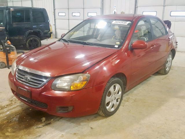 KNAFE222595621933 - 2009 KIA SPECTRA EX MAROON photo 2