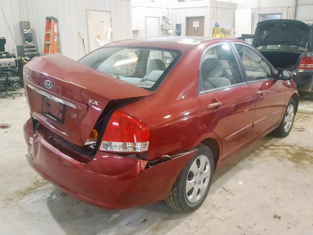 KNAFE222595621933 - 2009 KIA SPECTRA EX MAROON photo 4