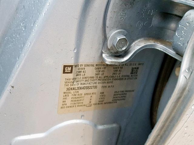 3GNAL2EK4DS622706 - 2013 CHEVROLET CAPTIVA LS 蓝色 照片 10