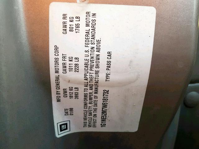 1G1NE52M7W6181732 - 1998 CHEVROLET MALIBU LS TAN photo 10