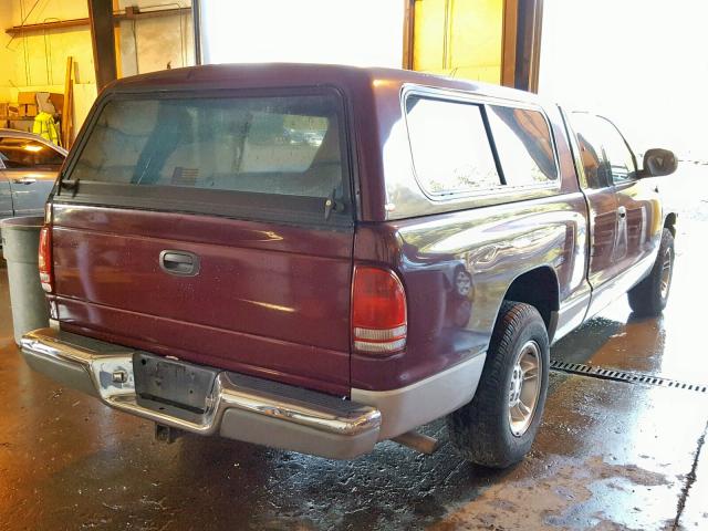 1B7GL22X0YS553646 - 2000 DODGE DAKOTA RED photo 4