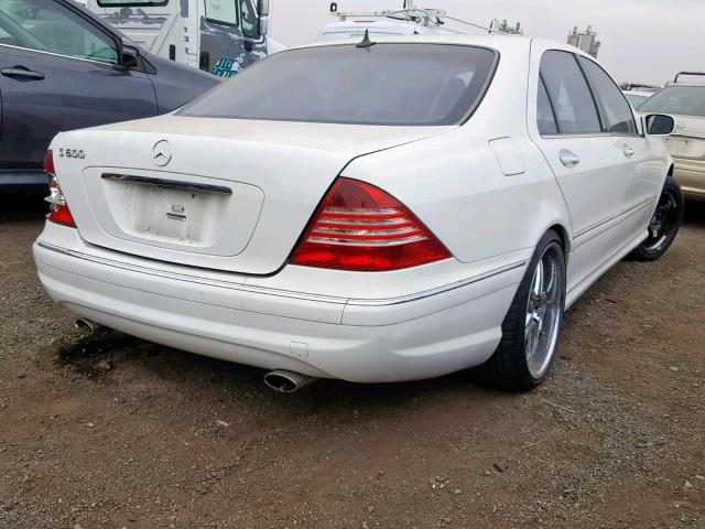 WDBNG76JX5A459188 - 2005 MERCEDES-BENZ S 600 WHITE photo 4