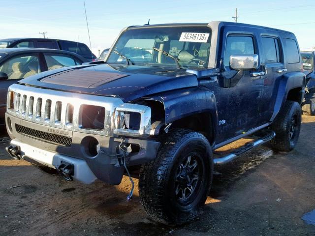 5GTEN13E888107324 - 2008 HUMMER H3 BLUE photo 2