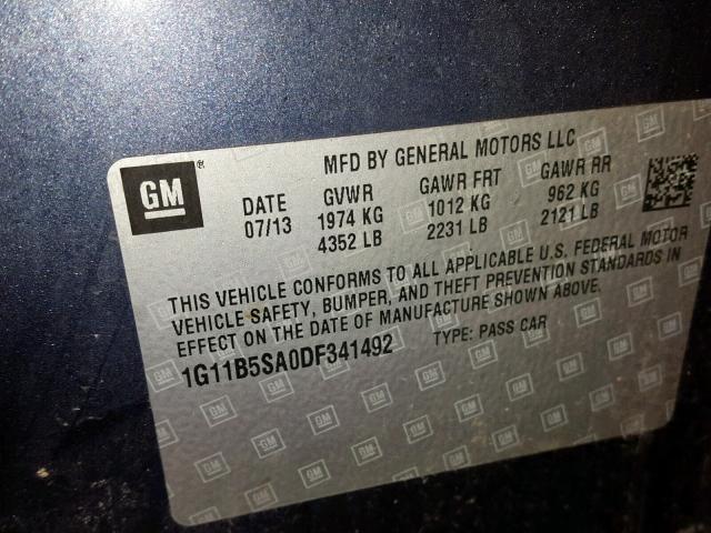 1G11B5SA0DF341492 - 2013 CHEVROLET MALIBU LS 蓝色 照片 10