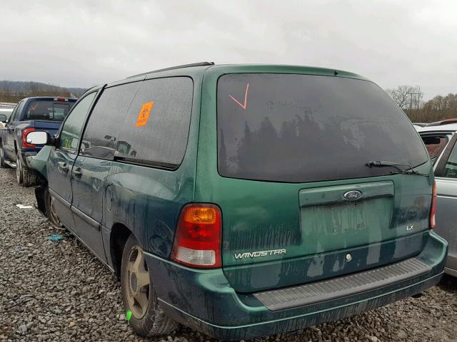 2FMZA51482BB20306 - 2002 FORD WINDSTAR L GREEN photo 3