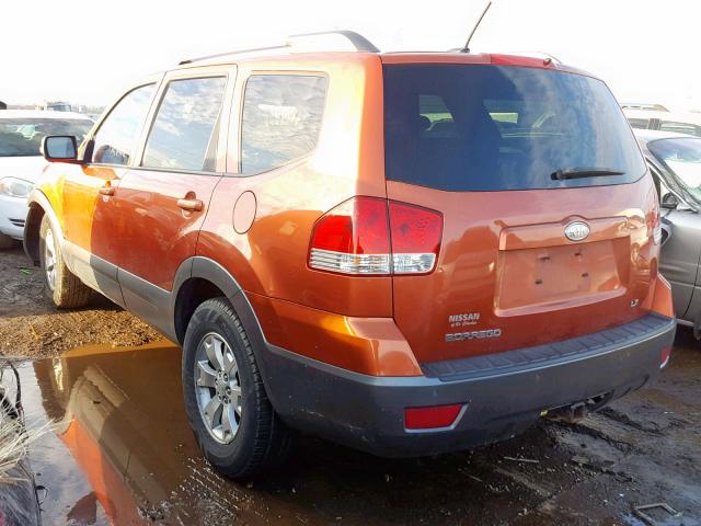 KNDJJ741195034011 - 2009 KIA BORREGO LX ORANGE photo 3