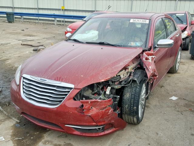 1C3BC2FG7BN524918 - 2011 CHRYSLER 200 LIMITE MAROON photo 2