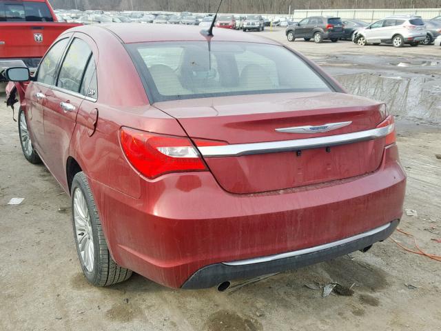 1C3BC2FG7BN524918 - 2011 CHRYSLER 200 LIMITE MAROON photo 3