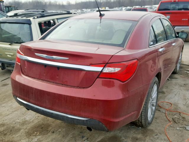 1C3BC2FG7BN524918 - 2011 CHRYSLER 200 LIMITE MAROON photo 4