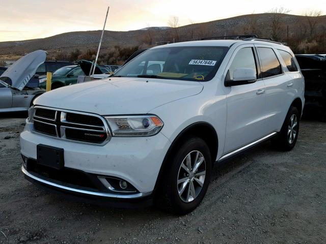 1C4RDJDG3GC433328 - 2016 DODGE DURANGO LI WHITE photo 2