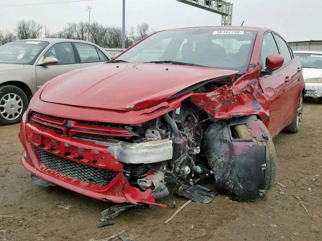 1C3CDFBHXDD699969 - 2013 DODGE DART SXT RED photo 2