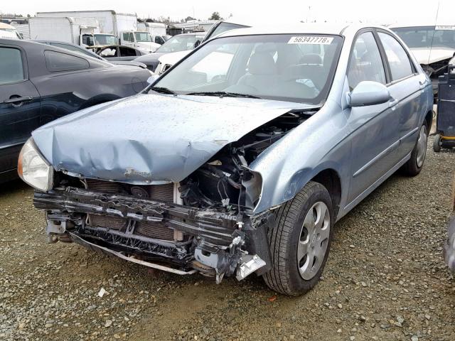 KNAFE122475444539 - 2007 KIA SPECTRA EX BLUE photo 2