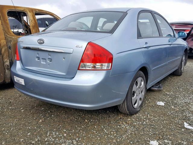 KNAFE122475444539 - 2007 KIA SPECTRA EX BLUE photo 4