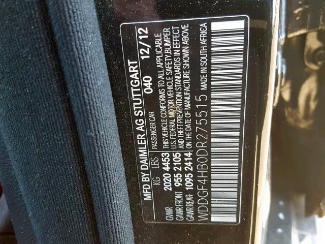 WDDGF4HB0DR275515 - 2013 MERCEDES-BENZ C 250 BLACK photo 10