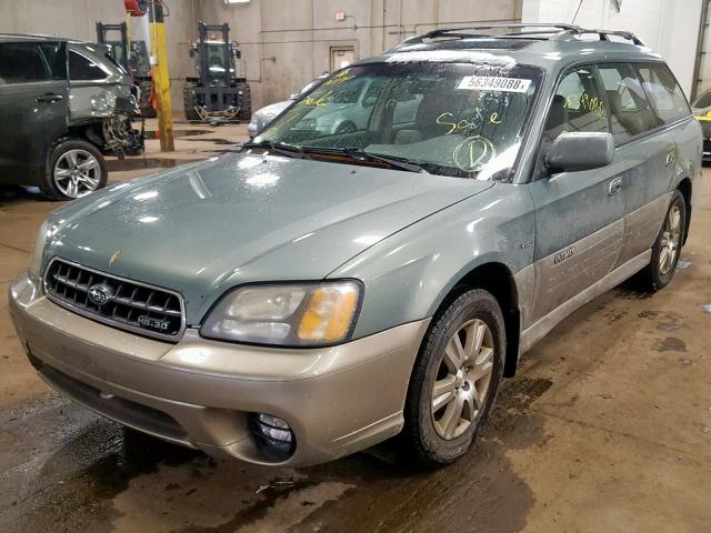 4S3BH896347644158 - 2004 SUBARU LEGACY OUT GREEN photo 2