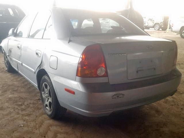 KMHCG45C55U628165 - 2005 HYUNDAI ACCENT GL SILVER photo 3