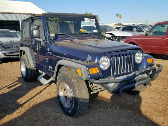 1J4FA49S44P774634 - 2004 JEEP WRANGLER / BLUE photo 1