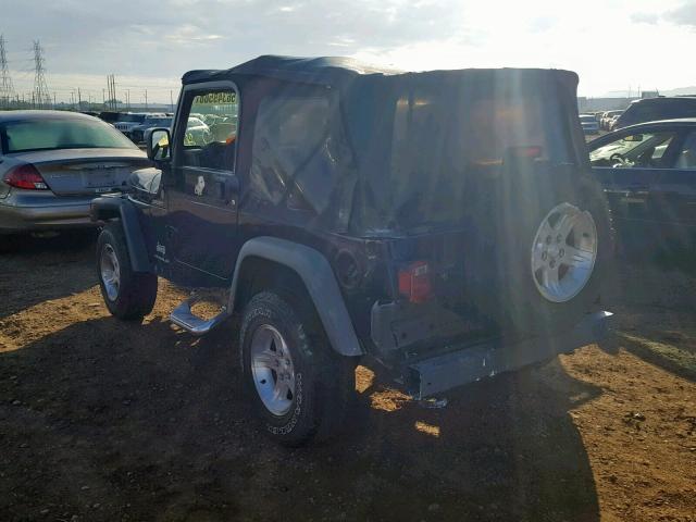 1J4FA49S44P774634 - 2004 JEEP WRANGLER / BLUE photo 3