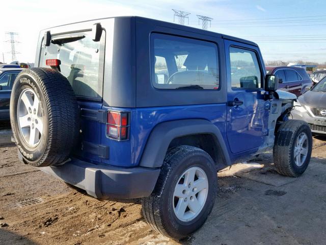 1J4FA24109L766628 - 2009 JEEP WRANGLER X BLUE photo 4