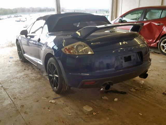 4A37L2EF2AE001022 - 2010 MITSUBISHI ECLIPSE SP BLUE photo 3